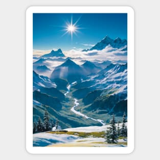 Snowy Valley in the Arctic Tundra Sticker